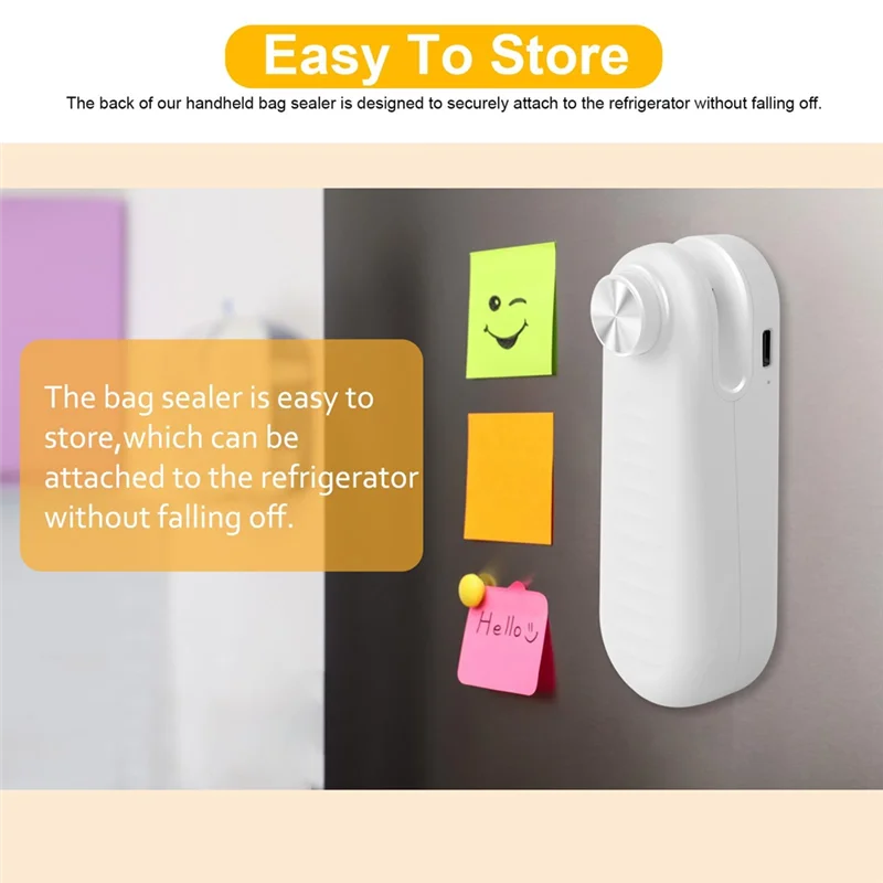 A05G-2In1 ミニバッグシーラー、カッター付きバッグシーラーヒートシール、充電式チップバッグシーラーヒートシール、ポータブルバッグリシーラー