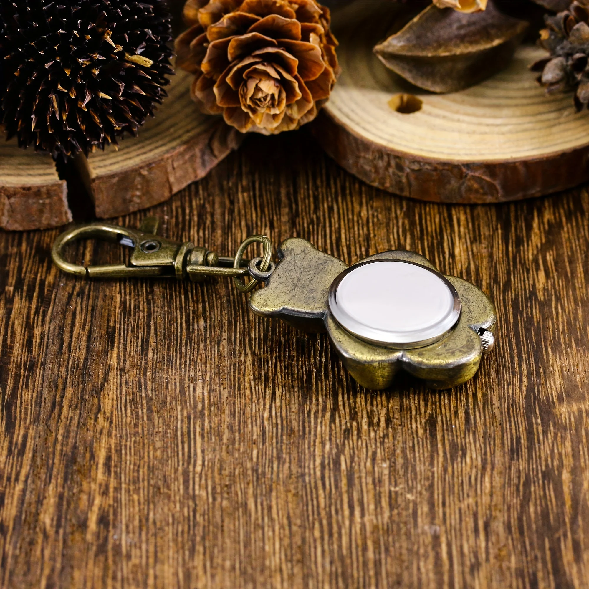 Ретро брелок с медведем, карманные часы, мужские и женские брелки с мультяшными животными, рюкзак, подвесные часы