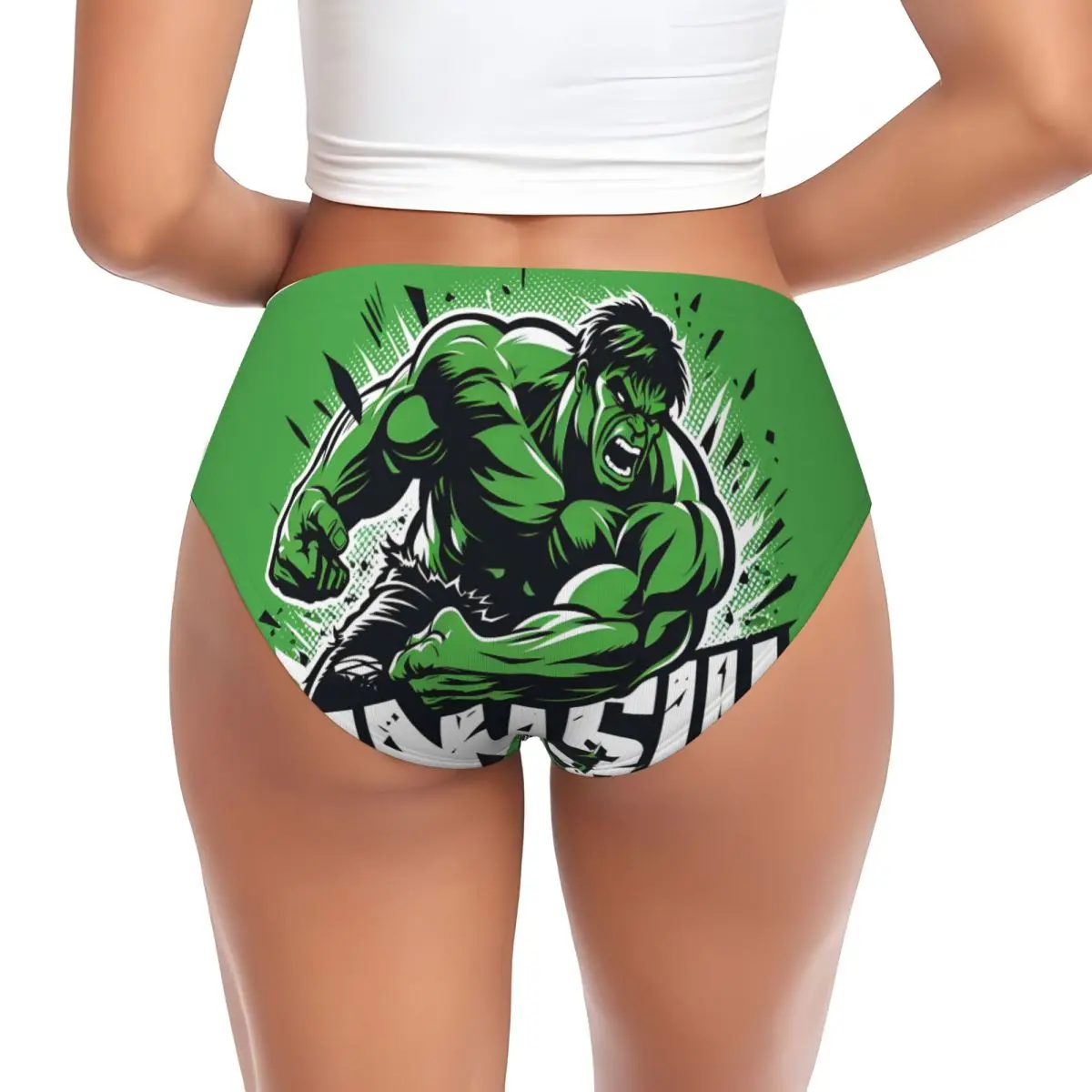 Biancheria intima calda comfort da donna con mutandine brevi personalizzate Hulk Green Anger Smash