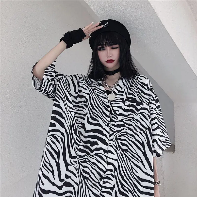 

Shirts Women Ins Chic Print Y2k Harajuku Retro Half-sleeve Femme Simple Popular Clothing Street Style Teens Top Streetwear Hot