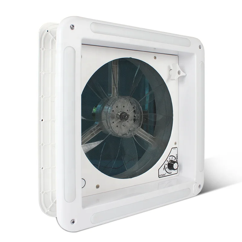 OEM 14 Inch 340 mm Manual Control 12V 3 Speed Adjustable with Light Emitting Diode Light UV Resistant RV RV Camper Vent