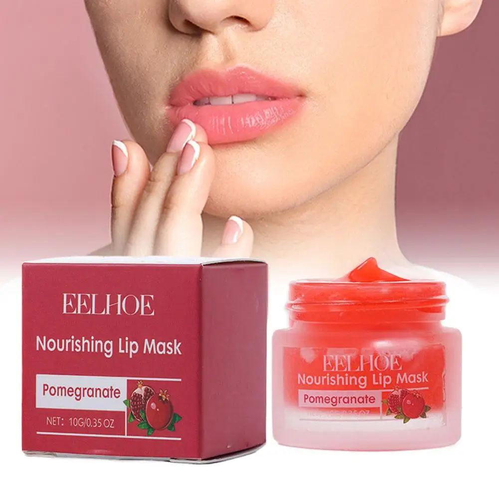 Red Pomegranate Lip Mask For Women Hydrating Lip Balm Moisture Lip Gloss Sheer Coverage Long Lasting Night Treatments Lip C C3A2