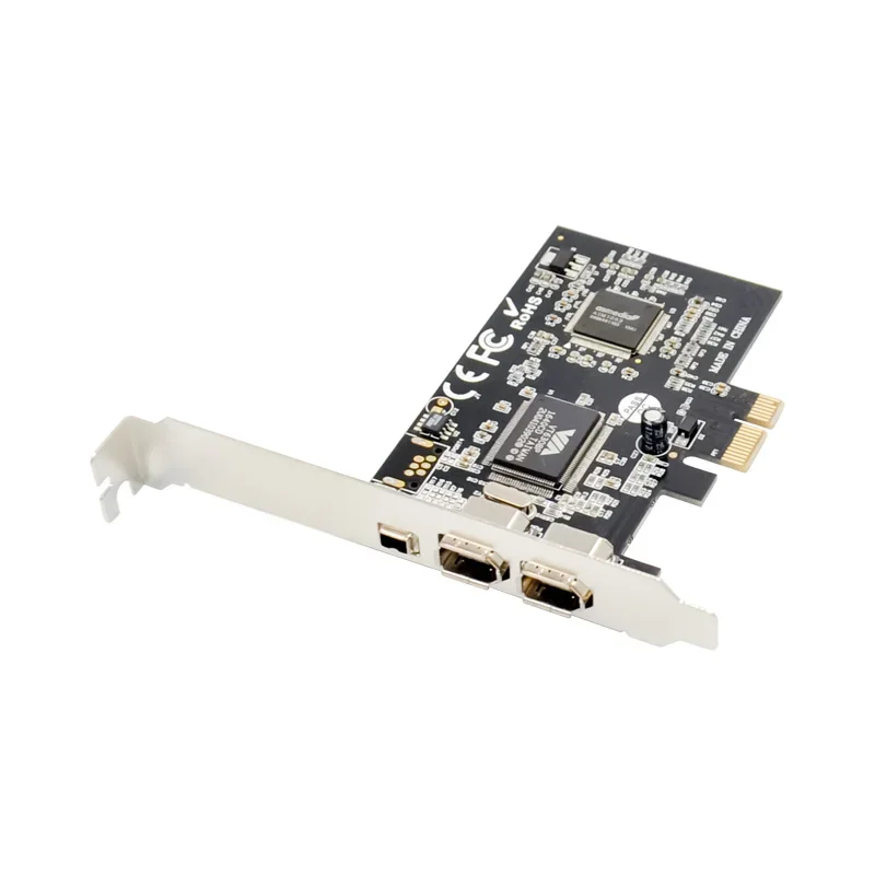 PCI-E 1x to IEEE 3 PORTS 1394 Pcie Firewire Controller Card 1394 4PIN 9PIN Adapter VIA VT6308 Chipset 1394A 1394B sound card