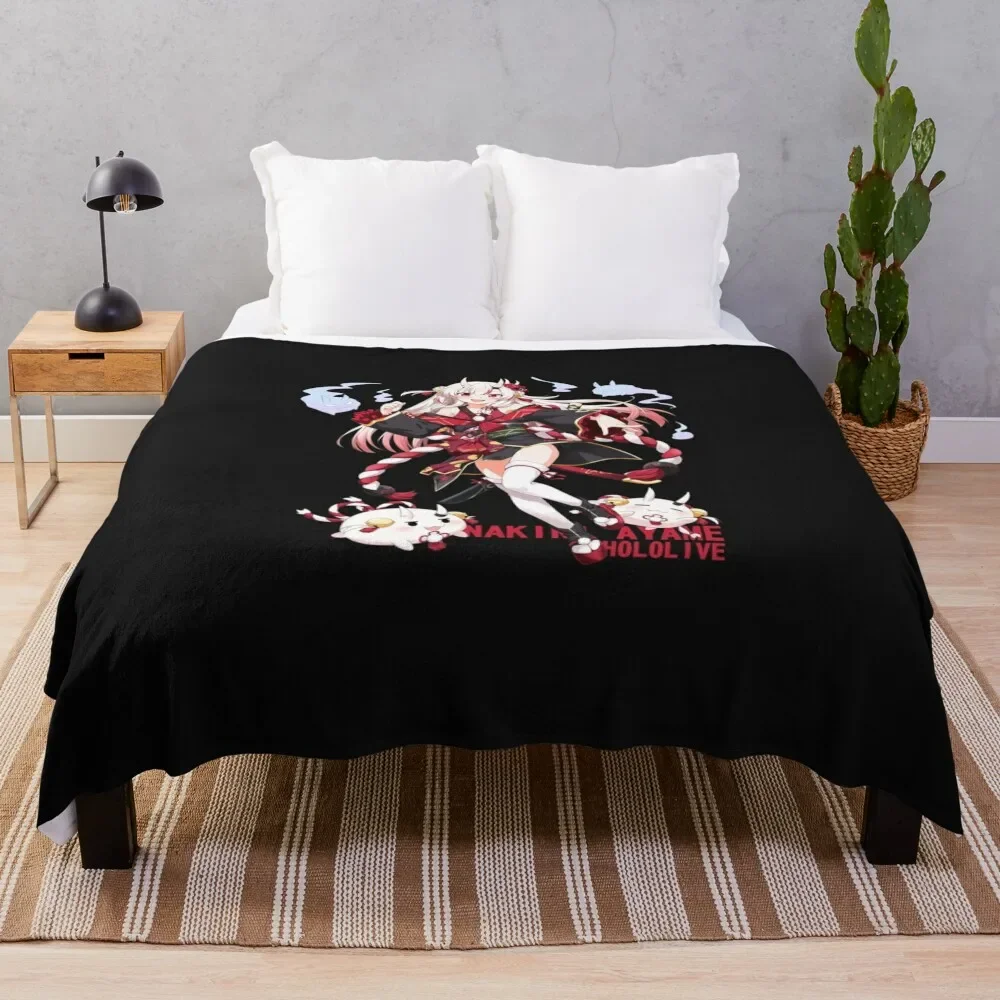 

Hololive - Nakiri Ayame Throw Blanket Outdoor Soft Blanket for Picnic Beach Camping
