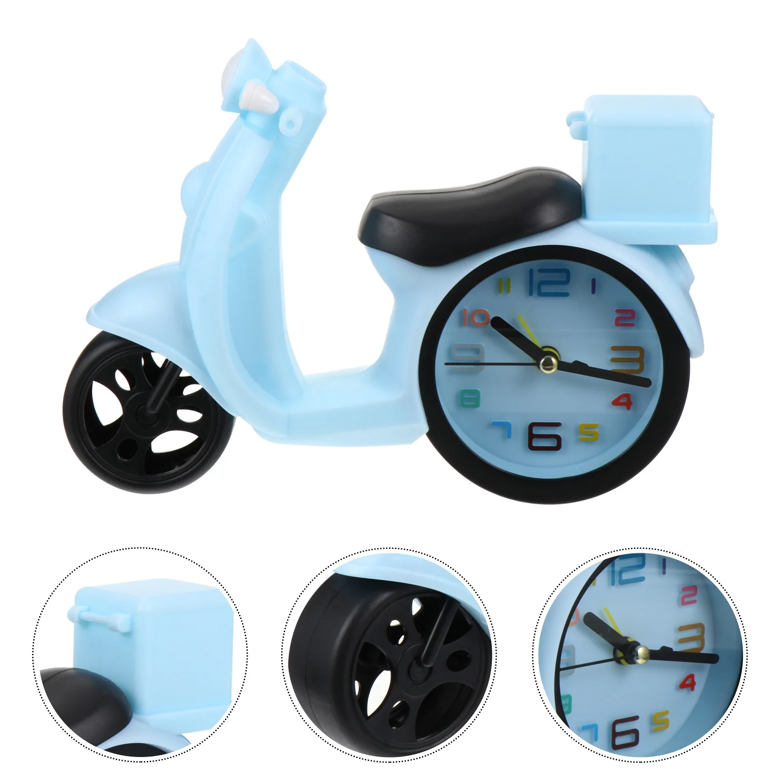 

Kids Birthday Gift Motorbike Alarm Clock Retro Desktop Decor Compact Household Table Clock For Room Bedroom Decoration