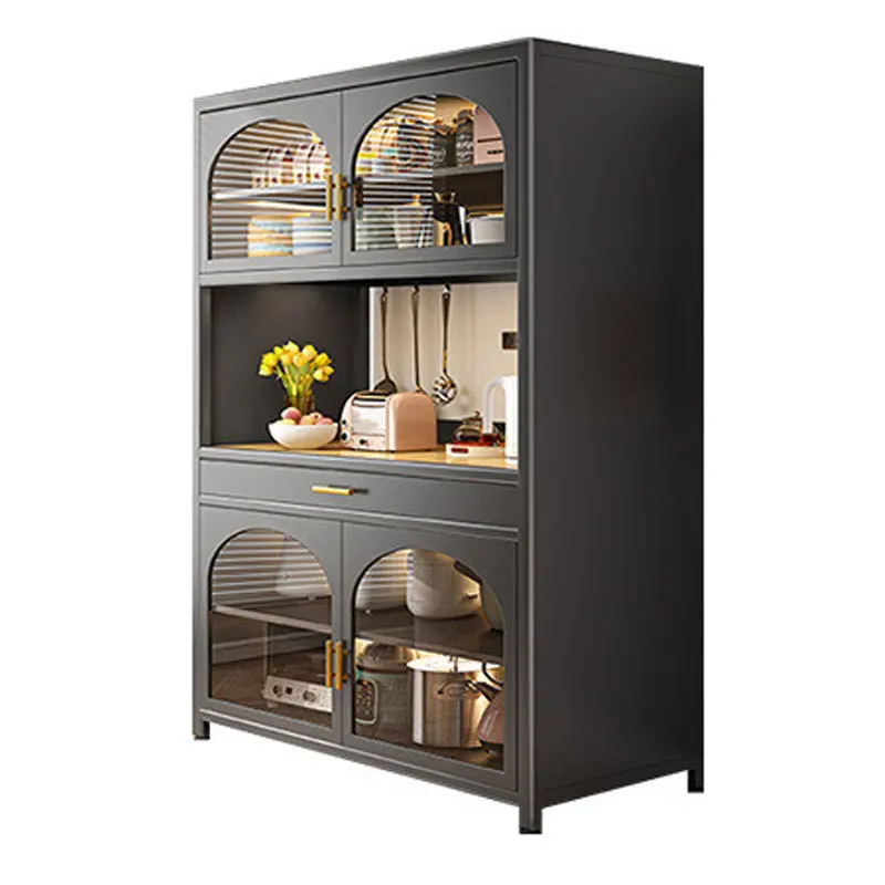 

Floor-to-ceiling tempered glass side cabinet oven microwave oven storage cabinet electrical appliances pot storage cabinet