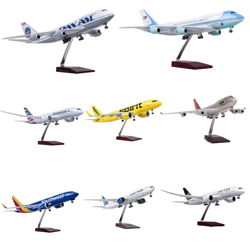 

Model Northwest/Southwest/United/American/Spirit/Pan Am Airlines Diecast Resin B737/B747/B777/B787A320 Neo Airplane Collection