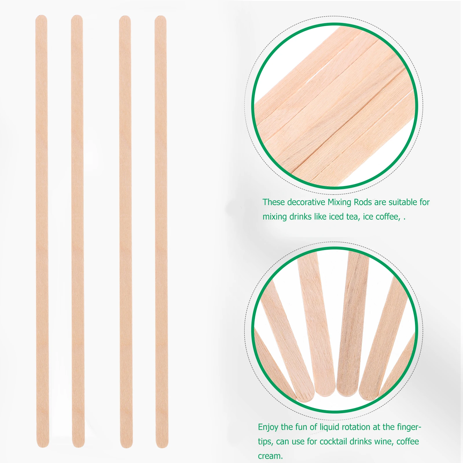 

150pcs 19cm Coffee Stirring Rods Wooden Reusable Mixing Sticks Cocktail Drink Bar Swizzle Tea Juice Party Supplies
