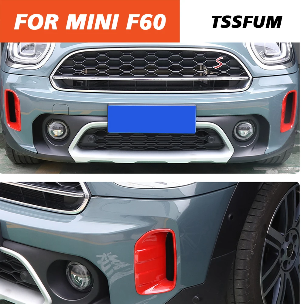 1Pair Car Styling For Mini Cooper Countryman F60 2020-2023 Car Front Bumper Air Inlet Decorative Shell Sticker Auto Accessories