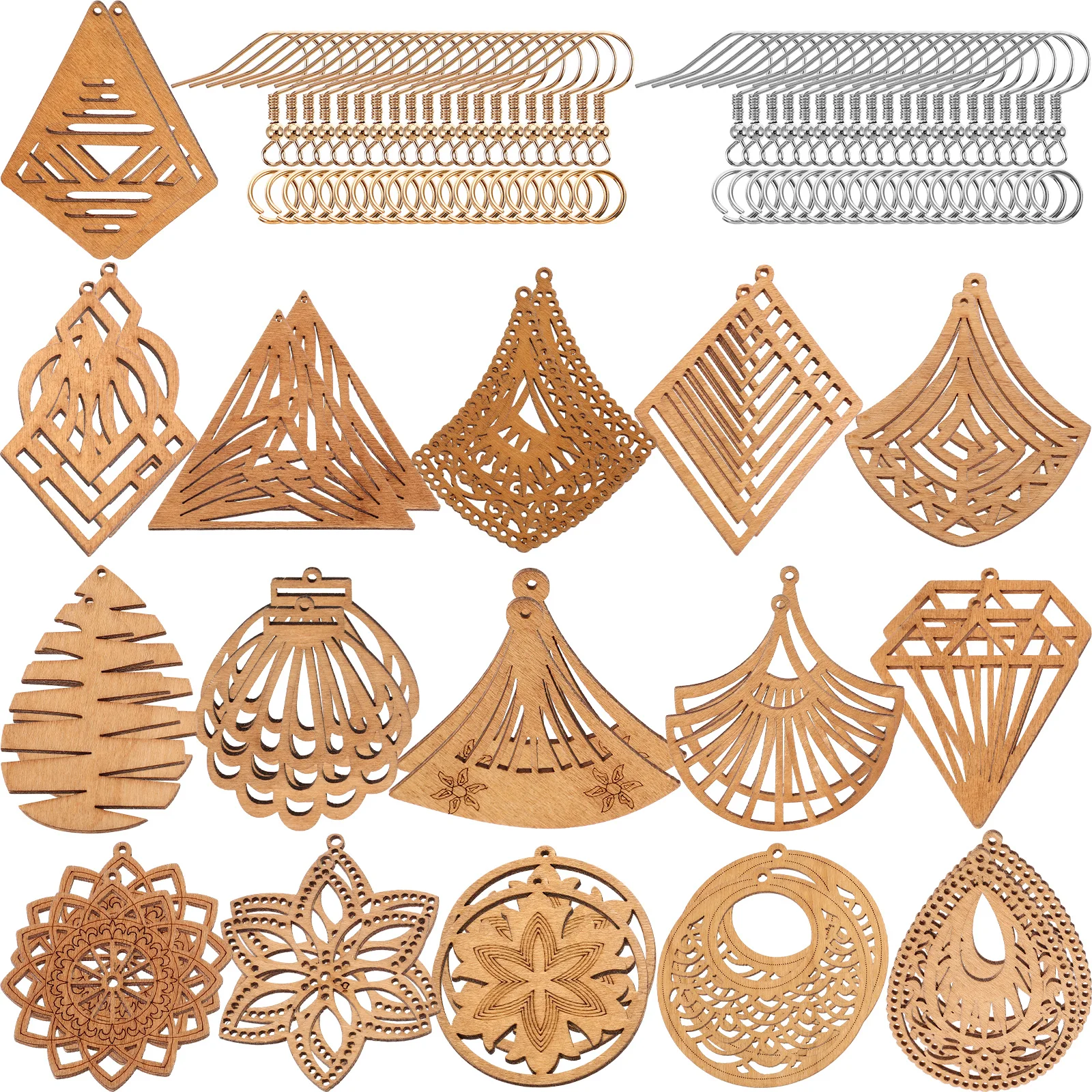 

1 set Wooden Earring Set DIY Earrings Making Kit Dangle Drop Jewelry Supplies Lightweight Comfortable Pendant Kits Accessories