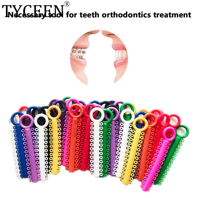 200sticks Dental Orthodontics Ligature Ties Elastic Rubber Bands Adult Mixing Color Dentist Materials