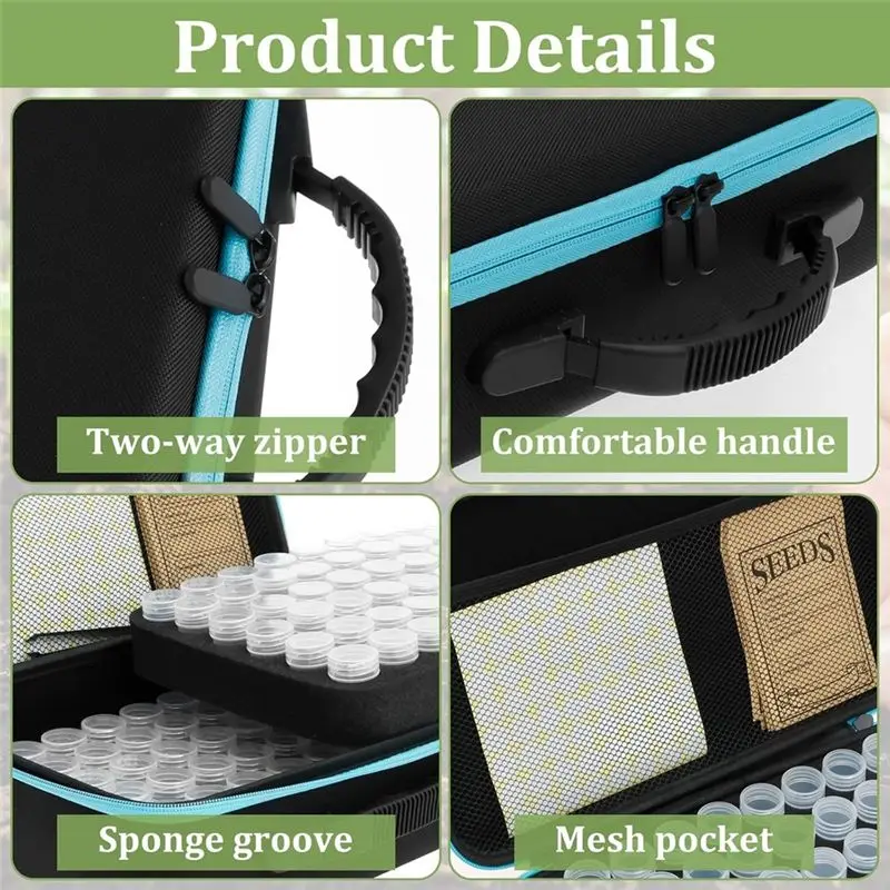 DT19 Plastic Seed Storage Organizer Box, 120 Slot Large Capacity with Tweezer Funnel Sticker, Seed Containers Storage