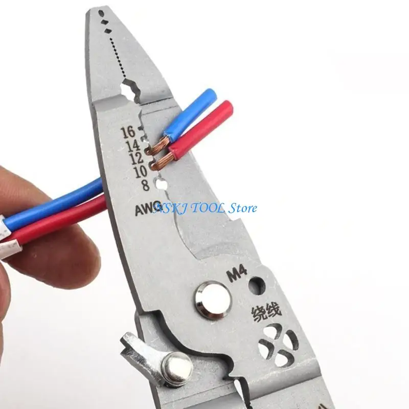 L8RC 12 1 Piculadores remoção fios dobráveis ​​Crimper multifuncional para descascamento arame