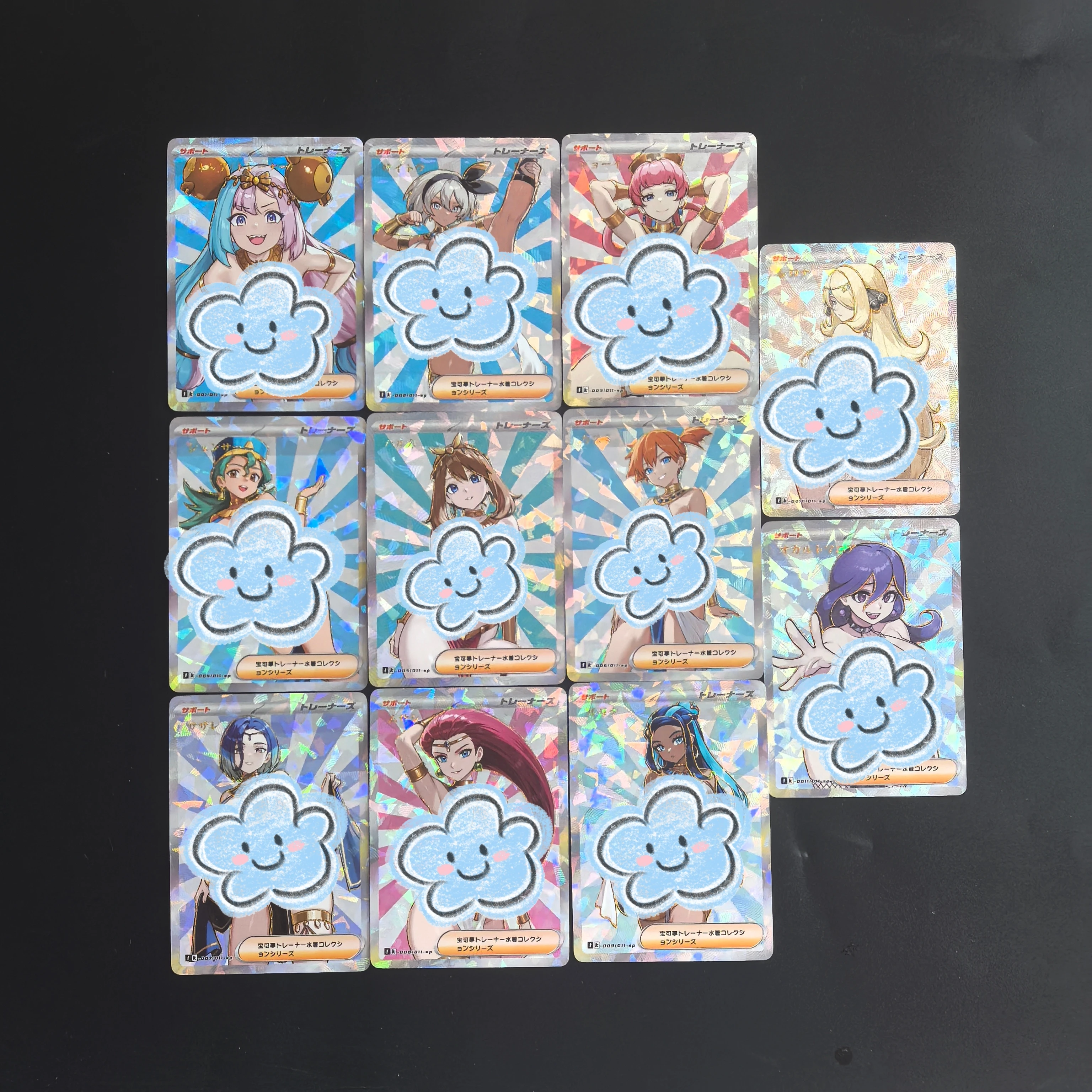 11pcs/set DIY Pokemon Trading Flash Card Set Self Control Collect Signature Anime Cartoon Gift