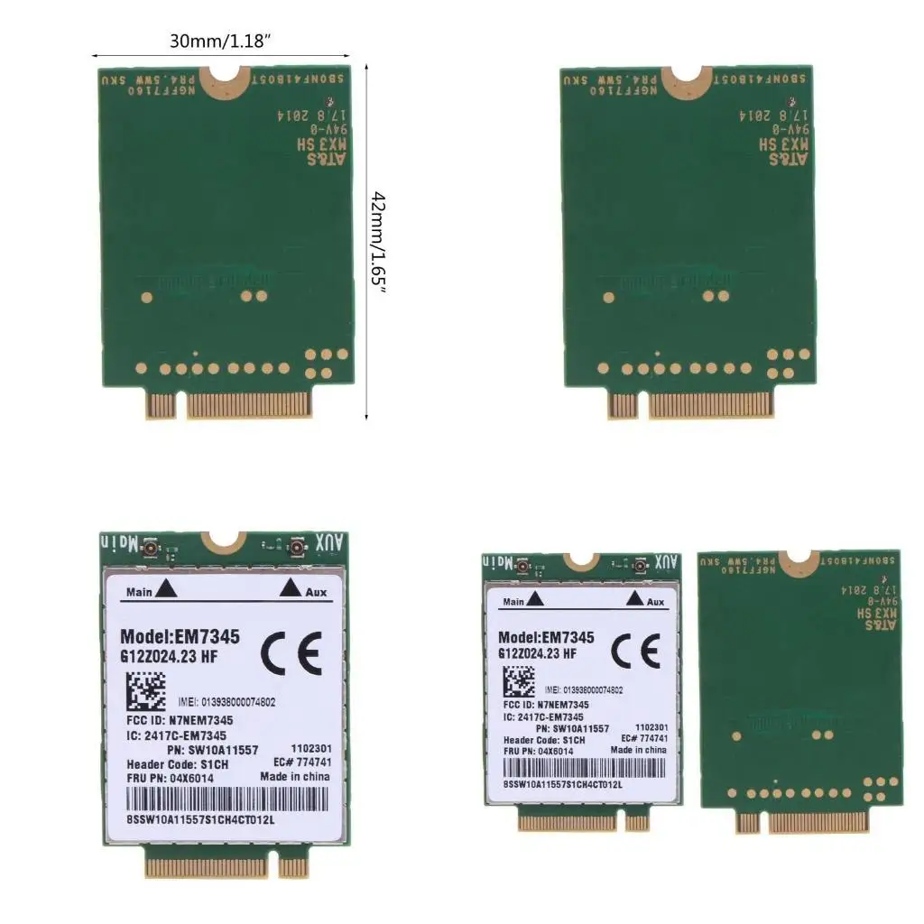 

652F EM7345 Card 4G LTE WWAN Card Module,Dedicated 4G Module for ThinkPad X240 T440 T440P X250 T450 LTE 4G