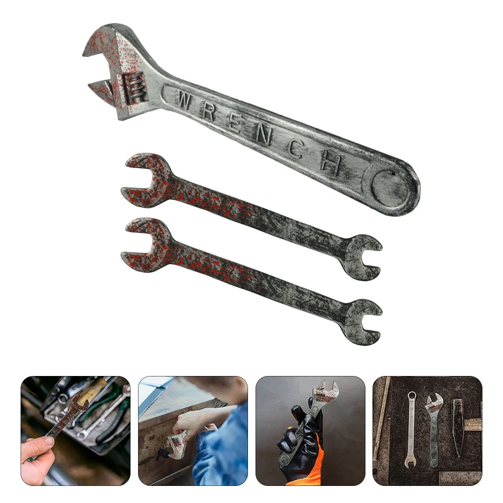 

3 Pcs Toy Wrench Props Decorative Bloody Haunted House Decorate Decoration Simulation Party Supply