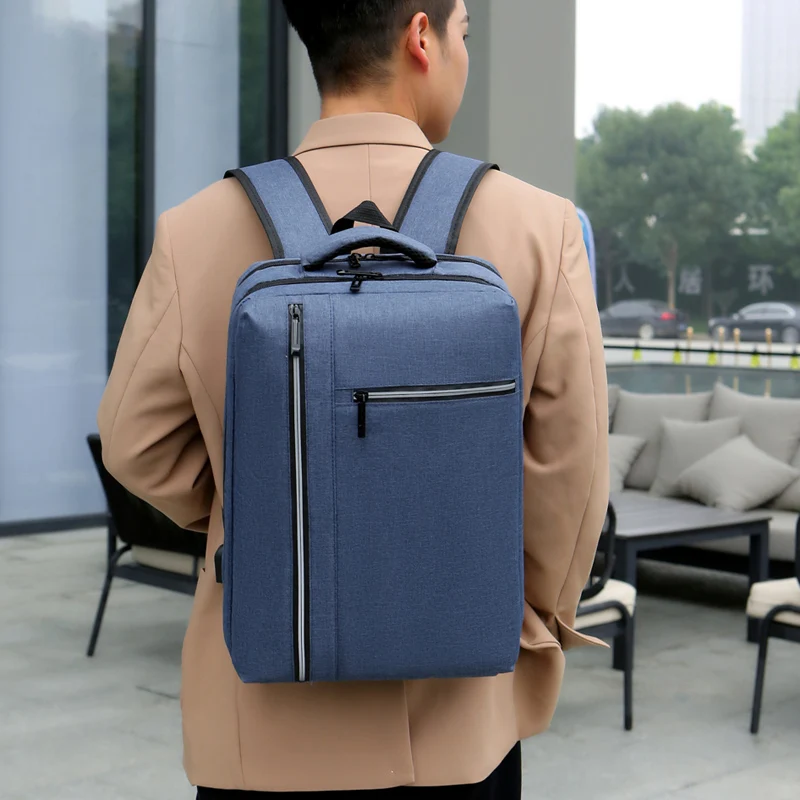 Imagem -02 - Mochila Masculina com Bolsa de Carregamento Usb Impermeável Oxford Pano Mochila Masculino Viagem de Negócios Bagpack Reflexivo Tira Design
