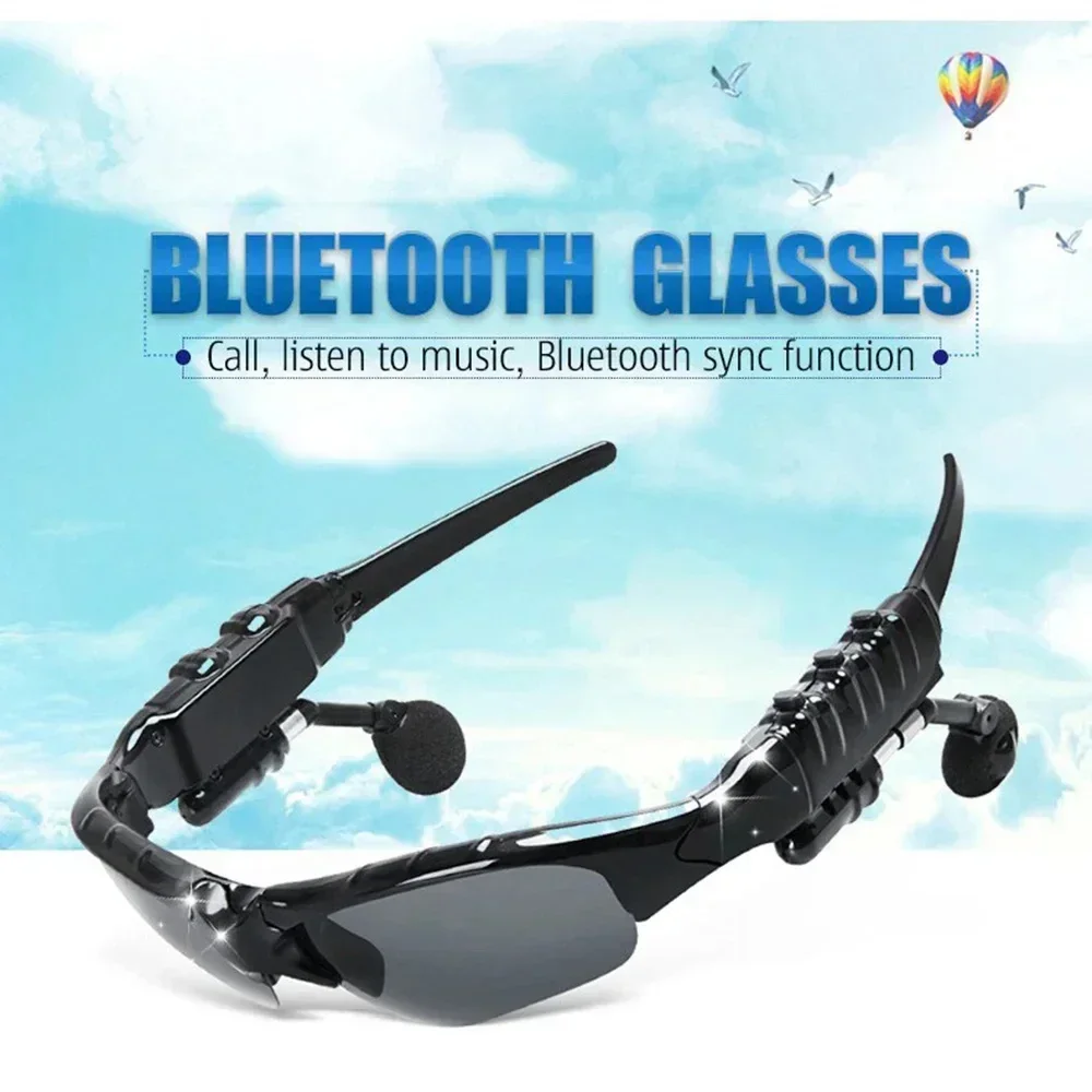 Stereo Earphones Wireless Headset with Mic Glasses Sunglasses for Driving Cycling Sports Noise Reduction Headphones