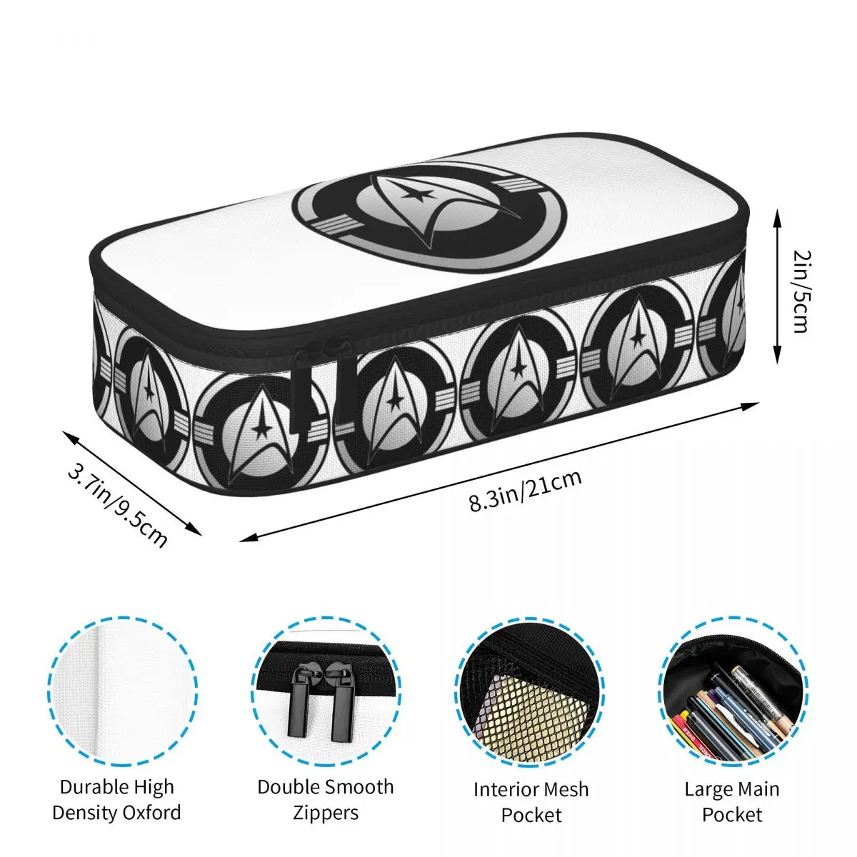 Star Treks Science Fiction TV Series Pencil Cases for Student Pen Box Pencil Bag Large Capacity Pencil Pouch Pen Holder