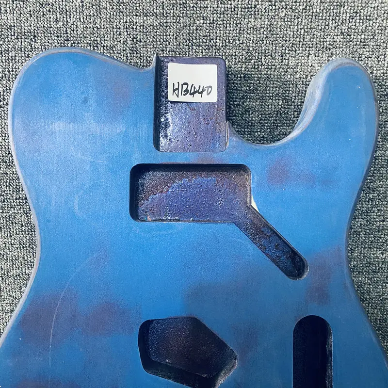 HB440 Blue Color Tele Electric Guitar Unfinished TL Guitar Body In Solid Wood Standard Pickup and Custom Bridges Tremolo DIY