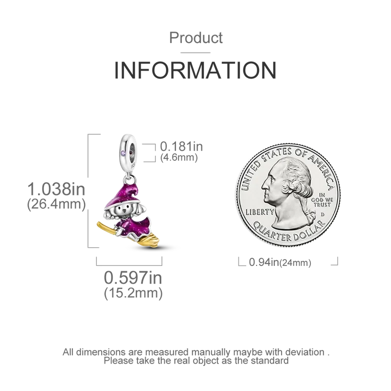 سحر الفضة 925 هالوين الأرجواني فتاة سحرية الخرز صالح سحر بلاتا 925 الأصلي خرز سوار النساء صنع المجوهرات Diy بها بنفسك #5