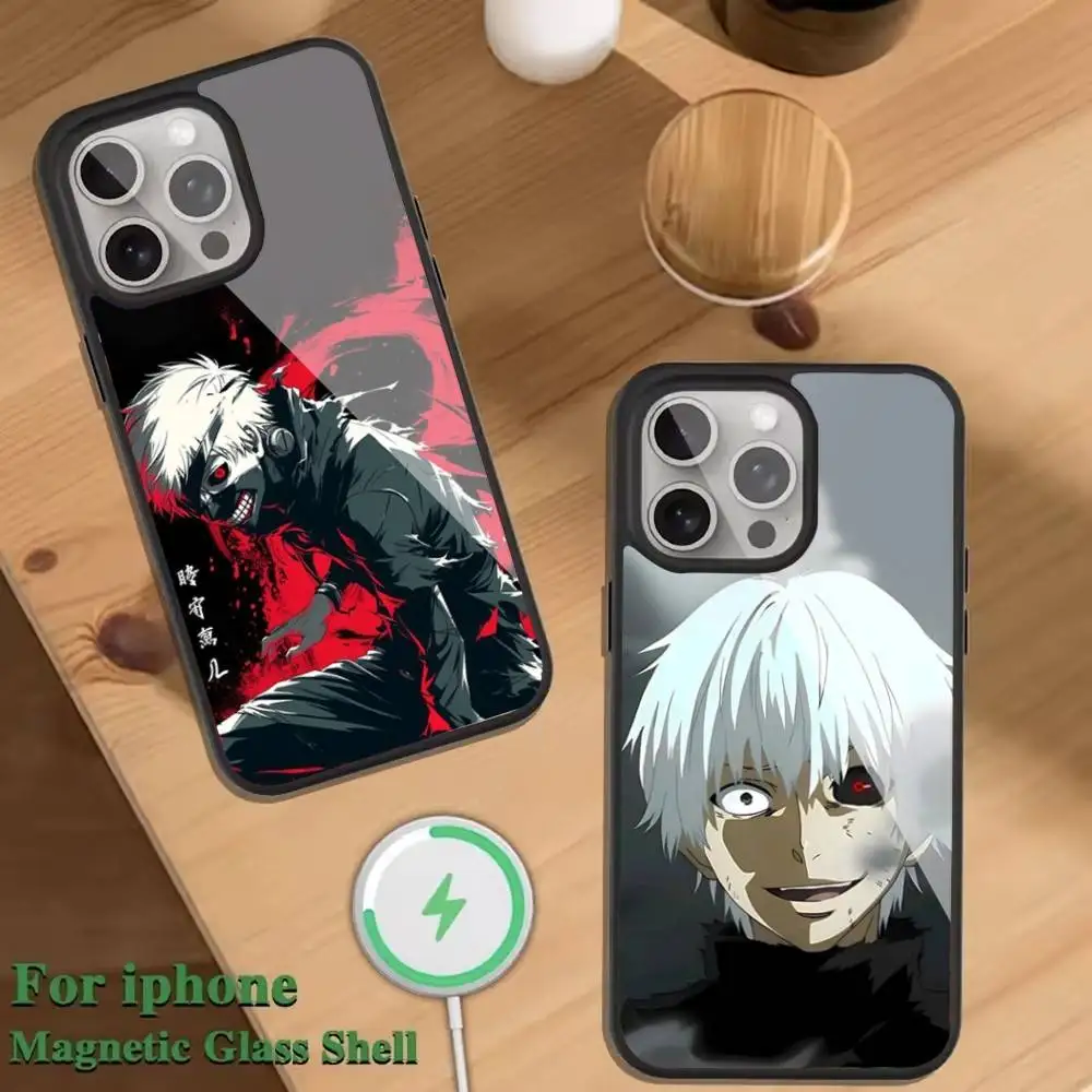 

Anime K-Kaneki M-Mangas Phone Case For Magnetic Wireless Charge Cover For iphone 16 15 14 13 12 11 Pro Max Plus Coque