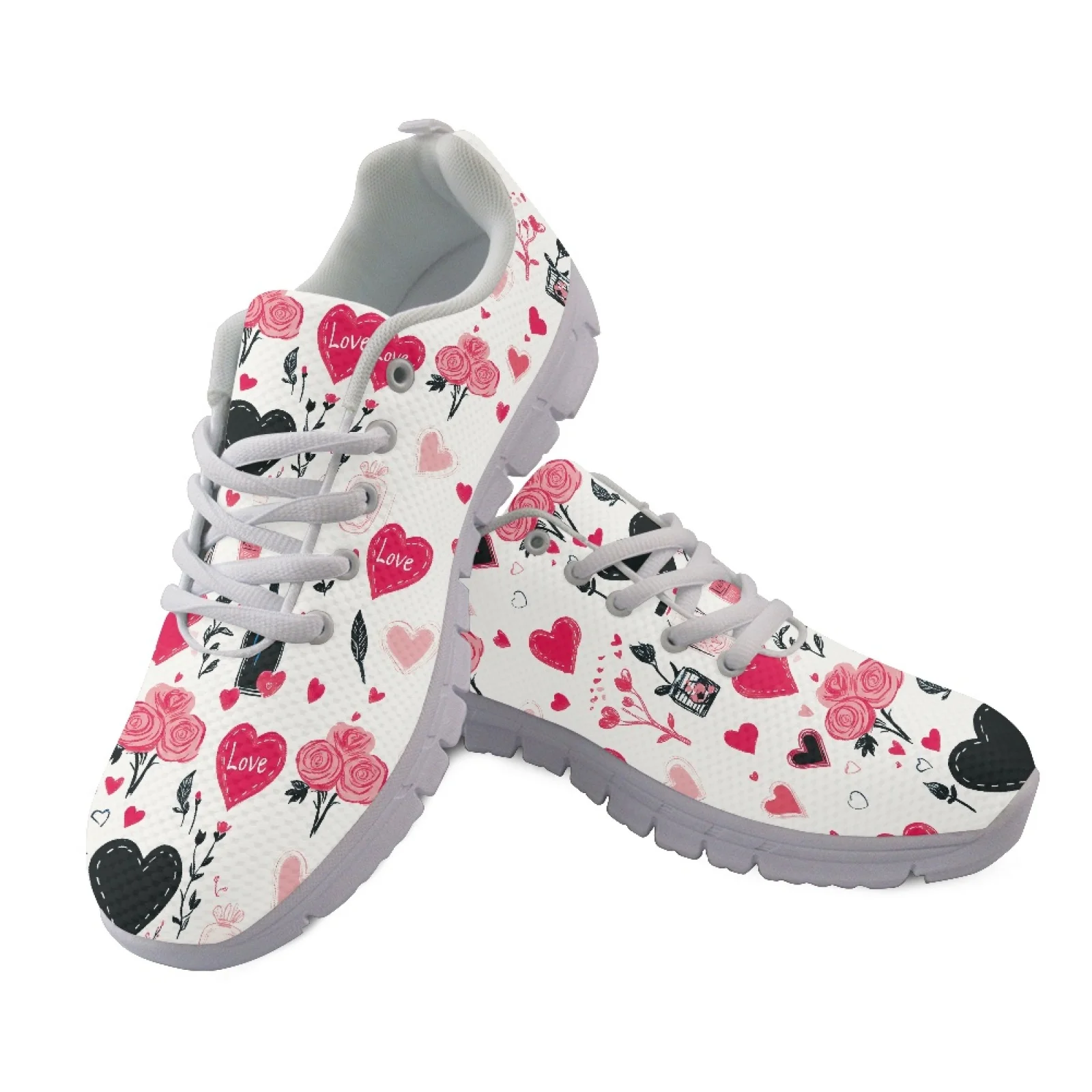Coloranimal Heart-Shaped Roses Fashion 2026 Running Shoes Women Running Shoes Lightweight Walking Shoes for Womens