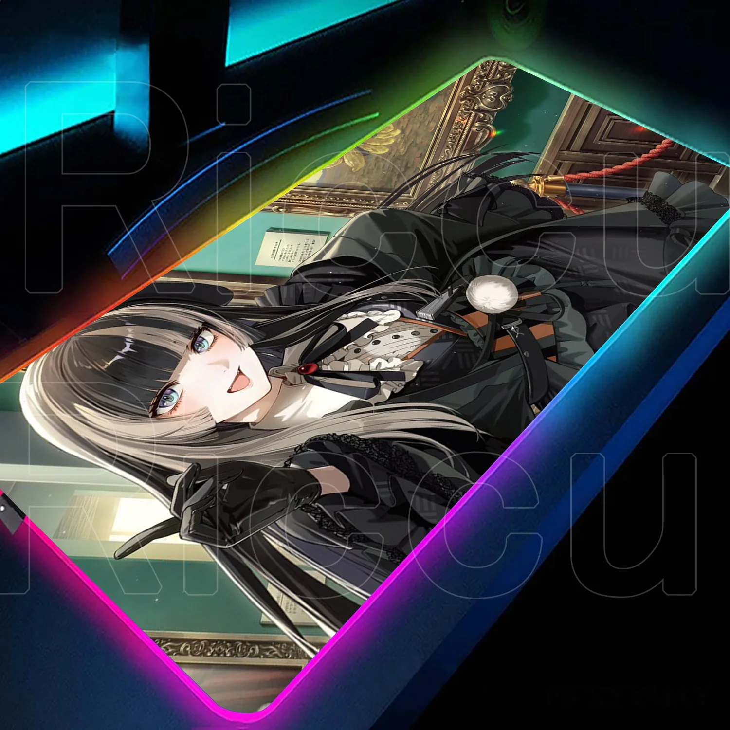 

RGB Non-slip Gaming Desk Mat Keyboard MousePad Virutal Idol Mouse Pad LED Table Pads Backlit XXL Kawaii Hololive Juufuutei Raden