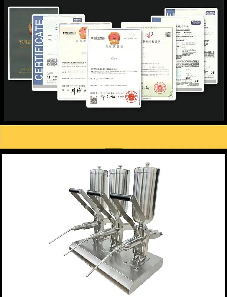 

Коммерческая машина для наполнения и наполнения чуррос из нержавеющей стали Машина для наполнения пончиков чурро Ручная машина для наполнения кремового слоеного варенья