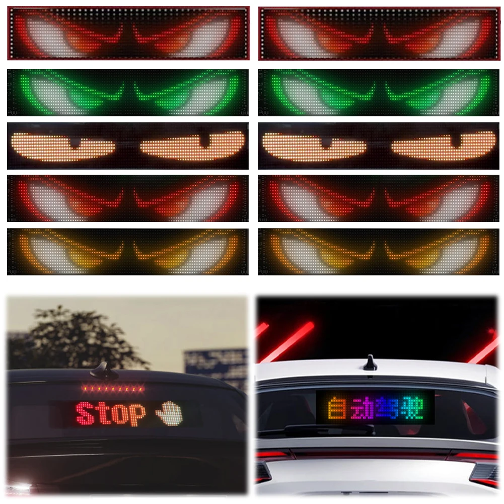 Devil Eyes Light for Cars LED Display Dynamic Big Eye Light Remote Control LED Eyes for Car Soft Screen for Car Window