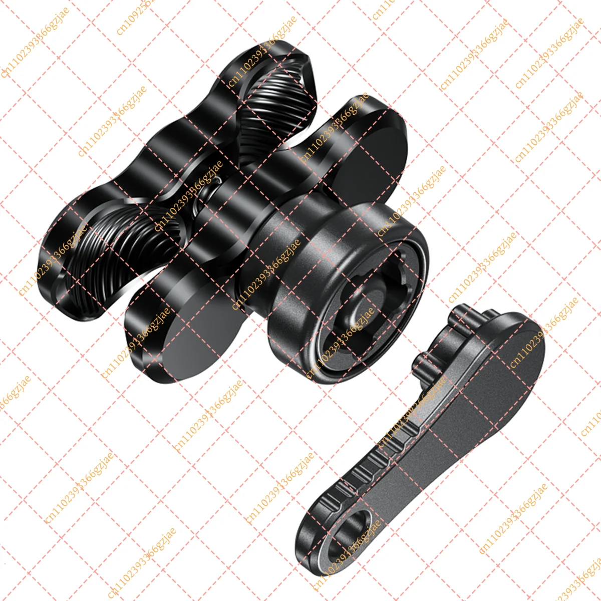 FY ABDX-6CM Anti-Theft Aluminum Alloy Double Socket Arm Compatible with Mounts Ball Component Bike Motorcycle Phone
