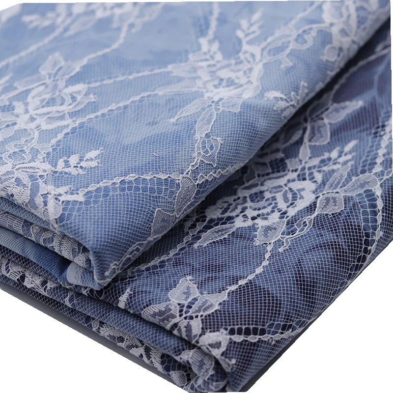 Washed High Grade Sweet Non Elastic Lace Denim Thick Fabric for DIY Clothes