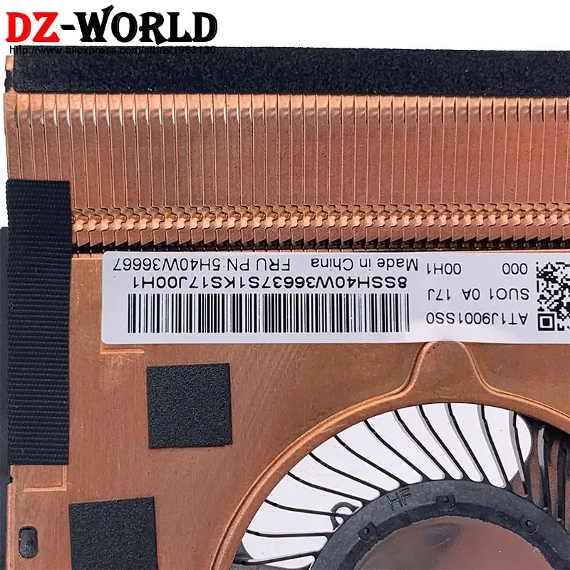 Imagem -04 - Original Cpu Cooler Ventilador de Refrigeração do Dissipador Calor para Lenovo Thinkpad X390 X395 X13 Gen1 Portátil 5h40w36667 5h40w36668 5h40w36667 Novo