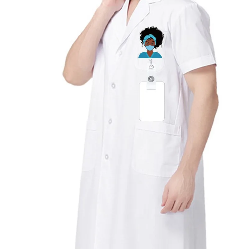 Acrylic Retractable Badge Reel for Doctors Nurses Professional Rotating ID Holder with Alligator Clip for Medical Staff Hospital
