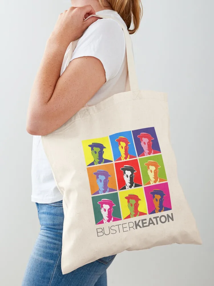 Special Present Buster Keaton Pop-Art Portrait Poster Women Who Lovee Tote Bag Canvas Canvas Tote Bag