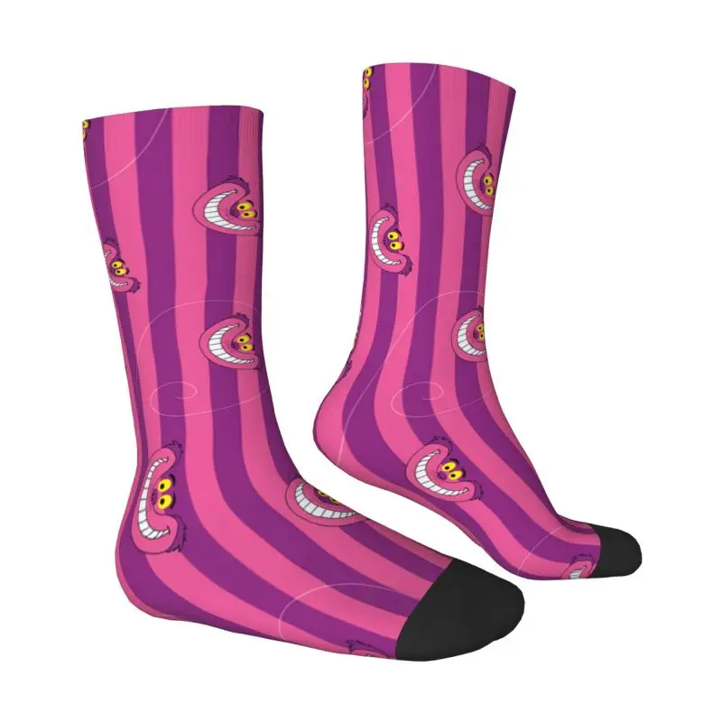 Cool Alice In Wonderland Cheshire Cat Socks Men Women Warm 3D Printing Sports Basketball Socks