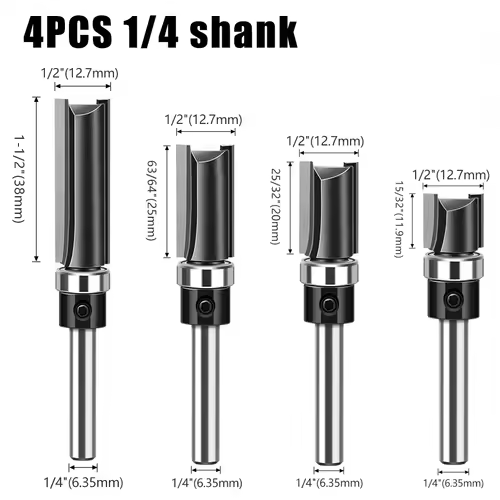 1pc 6mm 1/4"Shank Bearing Straight Router Bit Copy Trimming Cutter Line Cutter Trimming Machine Milling Cutter Woodworking Tools - Image 13