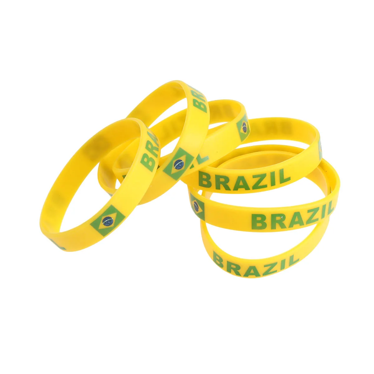

6 pcs Silicone Wristband Country Flag Bracelet For Sports Game International Match Support Durable Comfortable One Size Fits