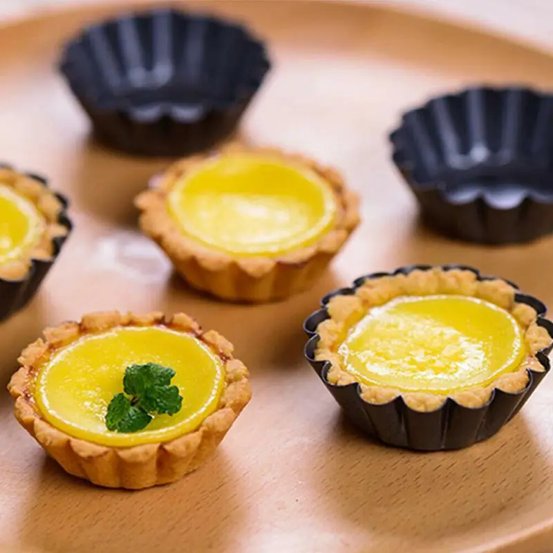 Reusable Stainless Steel Egg Tart Mold Cake Mold Biscuit Pudding Mold Egg Baking Mold Pastry Dessert Mini Cupcake Baking Pan