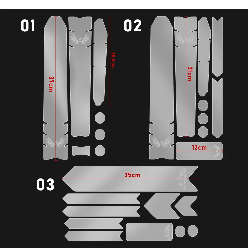 KRSEC Fahrradrahmen Kurze Transparente Schutzaufkleber MTB Fahrrad PVC-Schutzfolie Fahrradrahmen Unterrohr-Schutzaufkleber – Detail 2