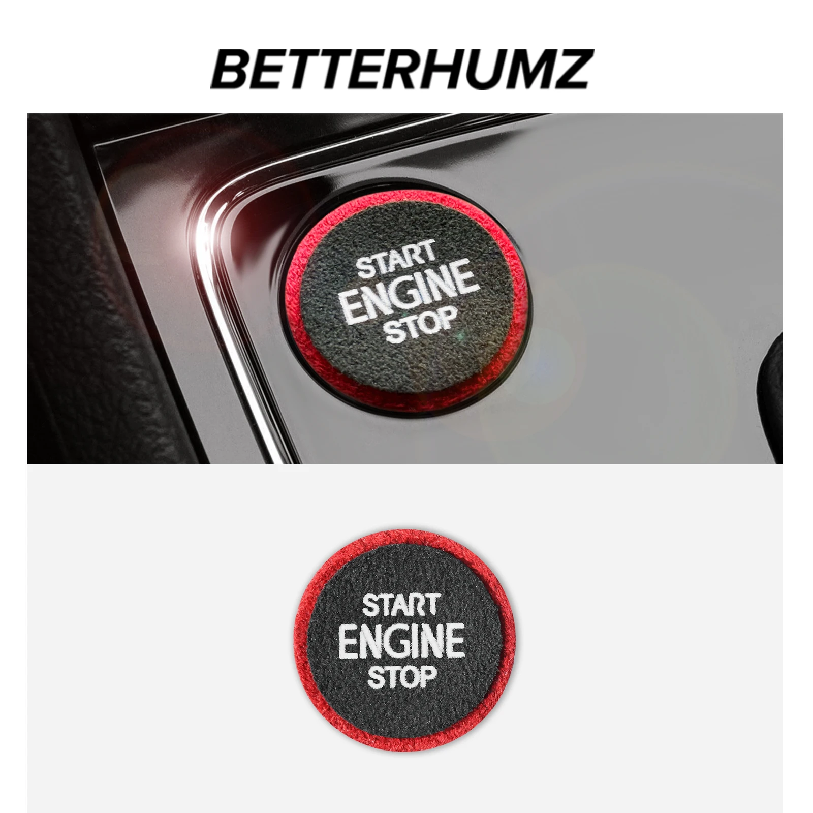 For Volkswagen Tiguan Passat NMS T-Cross Bora Santana Make of Alcantara Engine Start Stop Button Sticker Car Interior Accessory