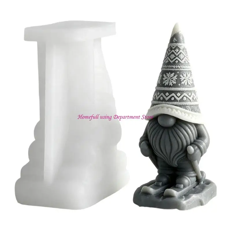 Holiday Making Mold Flexible Christmas Dwarf Silicone Mold for Seasonal Decoration Crafts and Wax Gift Projects