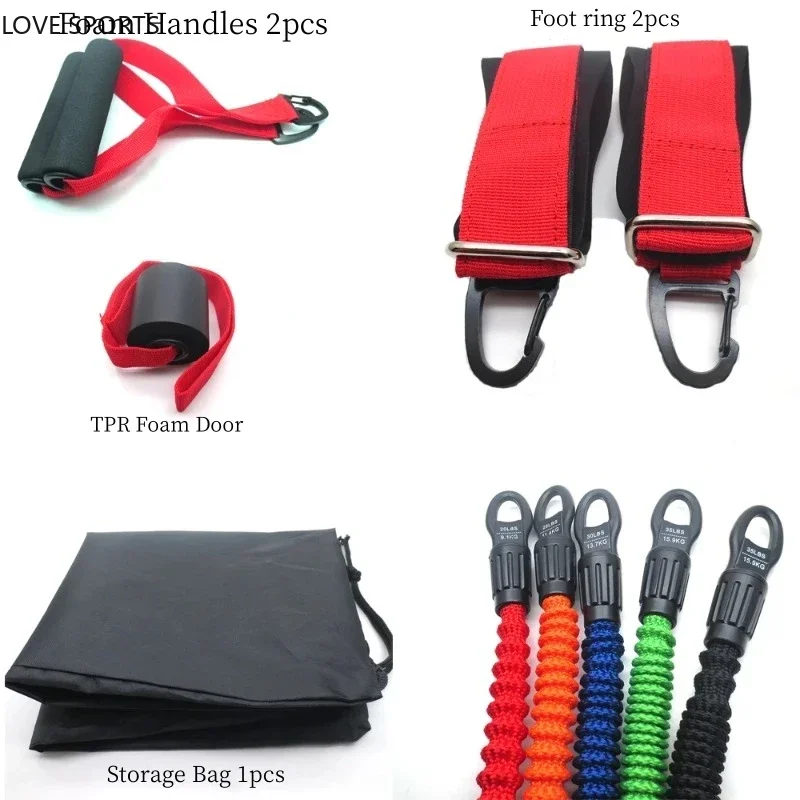 11Pcs/Set Fitness Resistance Band Tension Rope Elastic Rope Strength Training Set Multifunctional Tension Equipment For Friends