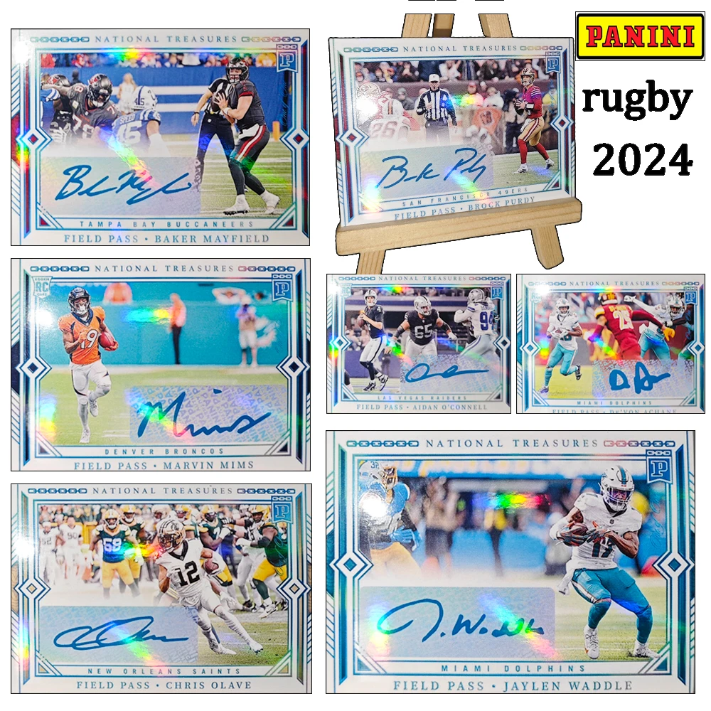 Panini DIY 2024 rugby National Treasure Collectible Cards BROCK purdy Baker Mayfield myles garrett Fold glitter holiday gifts