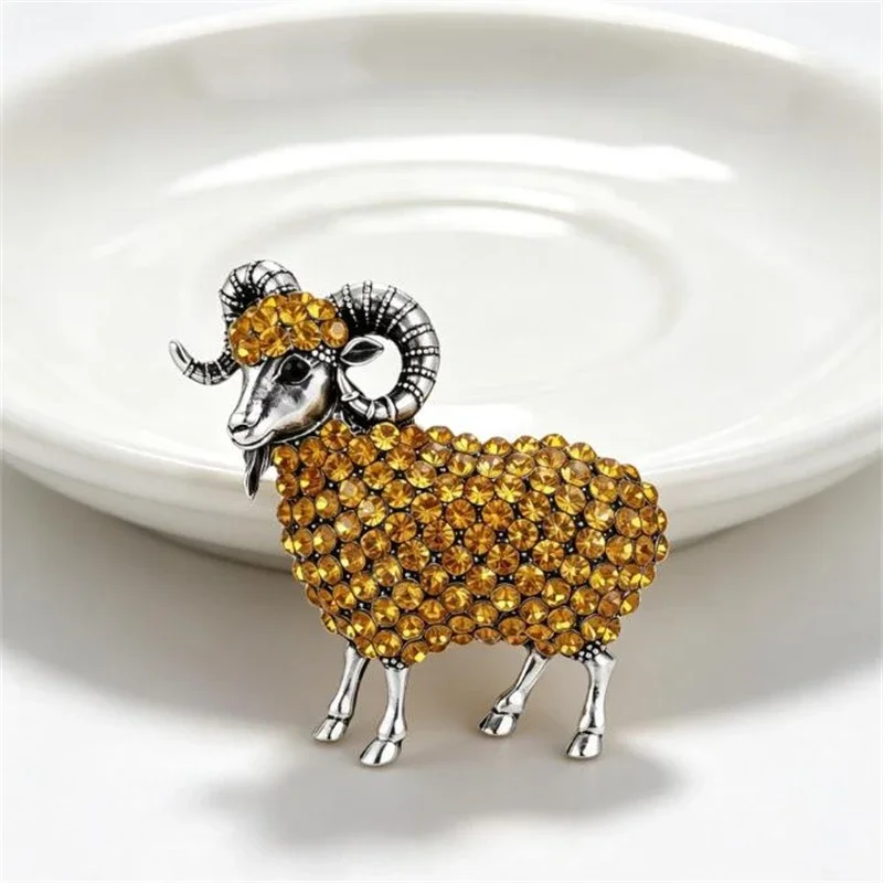 Fashion Sheep Brooches for Women's Clothes Unisex Rhinestone Animal Party Casual Brooch Pins Gifts 2026