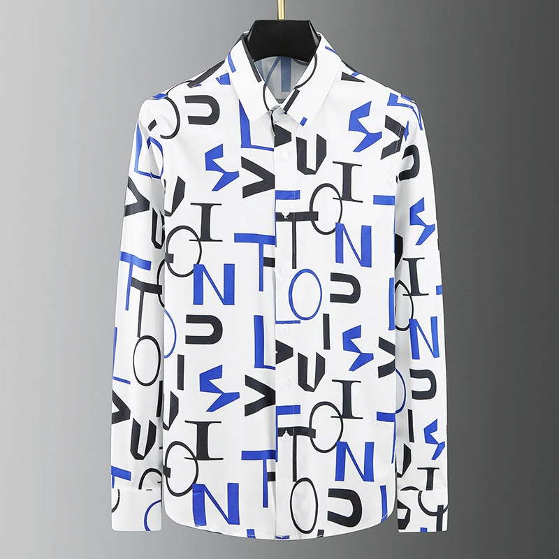 Men's Shirt 3D Printed Pattern Men's Shirt Long-sleeved Lapel Single-breasted Fashion Casual Design Slim Body Large Size 5XL