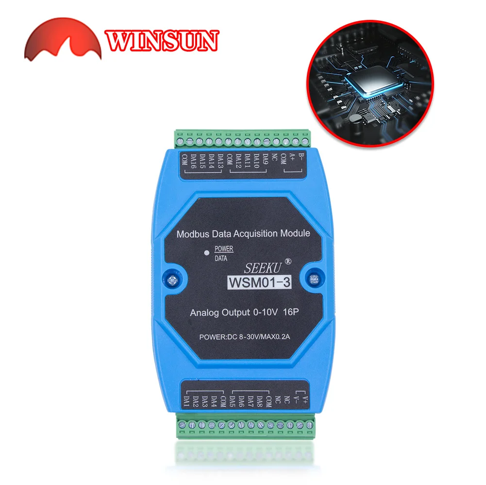 8/16 channel analog acquisition module WSM01-1 -2 -3 0-10V AD/DA 485 current voltage Modbus rtu