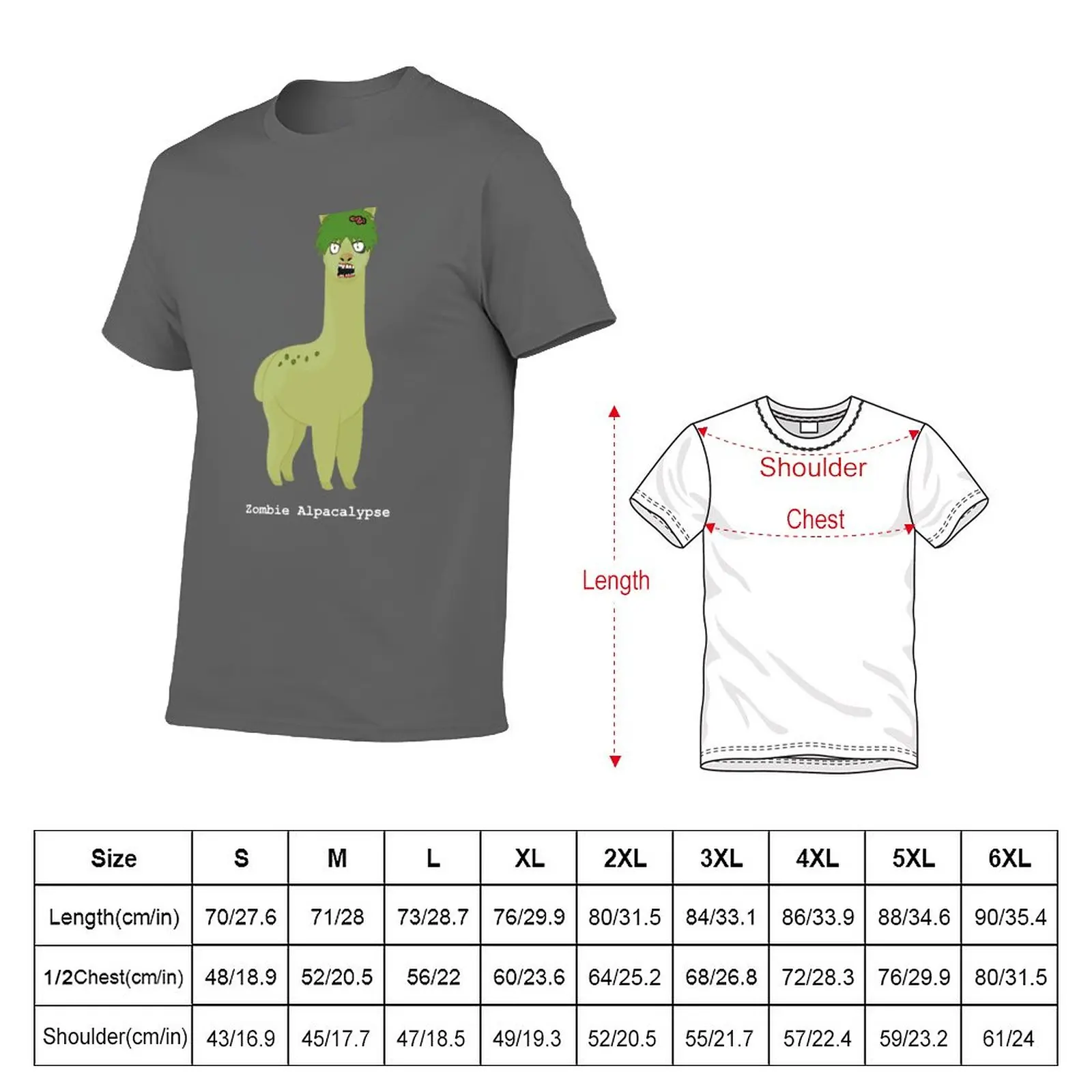 Zombie Alpacalypse T-Shirt customs new edition tops Aesthetic clothing t shirts for men graphic