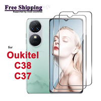 Screen Protector For Oukitel C38 C37 Tempered Glass HD Crystal Clear Mica 9H Anti Scratch Case Friendly