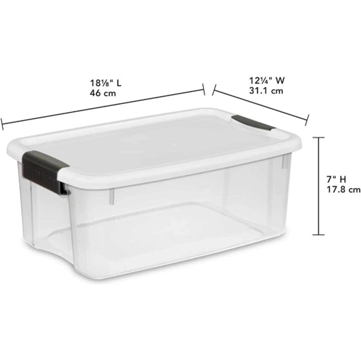 18 Qt Ultra Latch Box, Stackable Storage Bin w/ Lid, Plastic Container w/ Heavy Duty Latches to Organize, Clear & Lid, 6-Pack